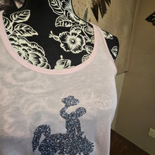 Glitter Pewter & Pink Flowy Bella Tank - My Wyo Designs