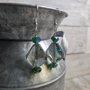 Jade Iridescent Trapezoid Dangle earring - My Wyo Designs