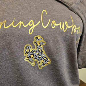 Wyoming Cowboys ~ Leopard~ Bucking Horse Lightweight Hoodie