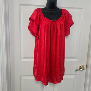 Red peasant top, Ladies size 1X 16w-18w