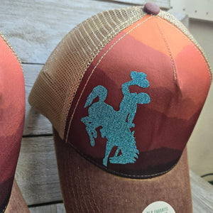 Desert Horizon Teal Bucking horse & Rider®️ Legacy Cap