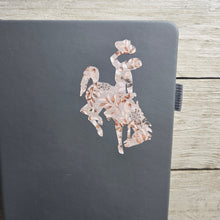 Big Bucking Horse Note Pad w/pen ~ Grey & Leaves - My Wyo Designs