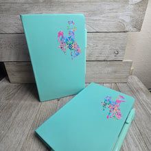 Big Bucking Horse Note Pad w/pen ~ Light Aqua & Tropical Floral - My Wyo Designs