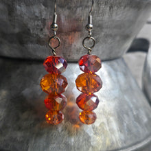 Ombre' Orange 4 Bead Cut Glass Earrings - My Wyo Designs