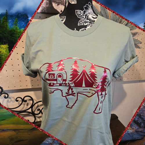 Glamping Wyo Style~ Sage Bella Tee - My Wyo Designs