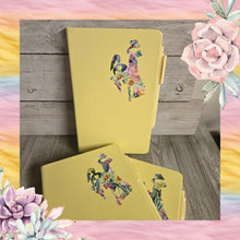 Big Bucking Horse Note Pad w/pen ~ Butter Yellow & Succulents - My Wyo Designs