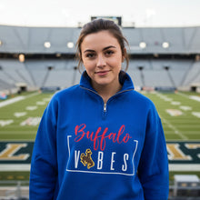 Buffalo Vibes ~ Royal 3/4 Zip Fleece top - My Wyo Designs