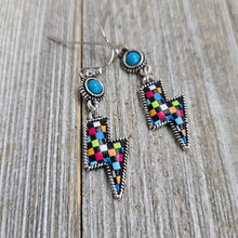 Checkered Lightning Bolt Earrings
