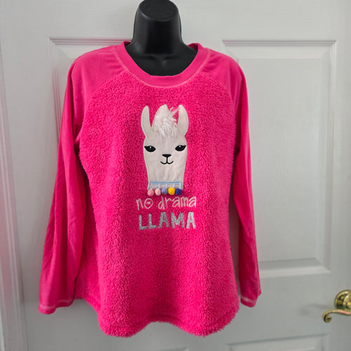No Drama Llama sherpa fleece top ~ Size 4-6