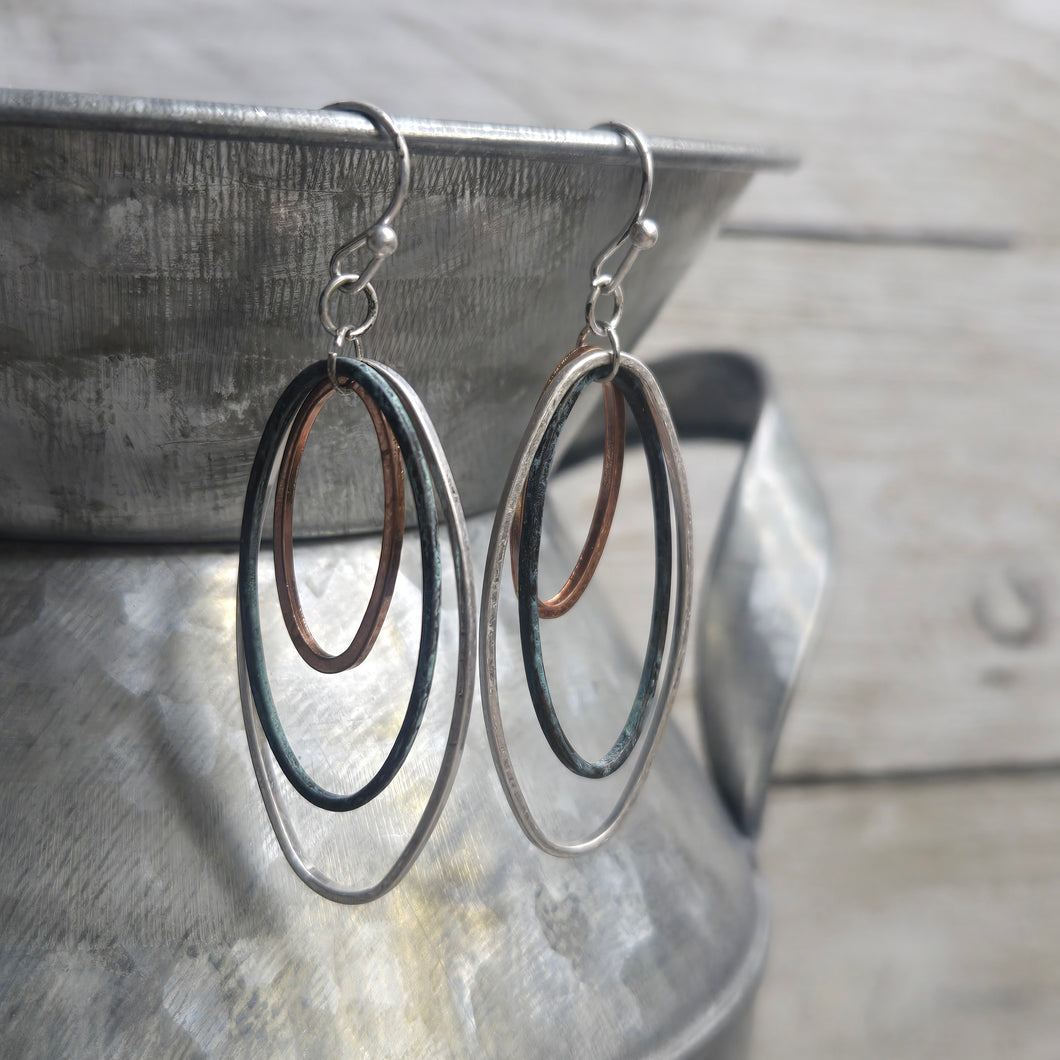 Tritone Oval Spinning Earrings - My Wyo Designs