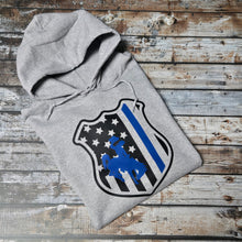 Back the Blue Steamboat & Shield ~ Royal Hoodie - My Wyo Designs