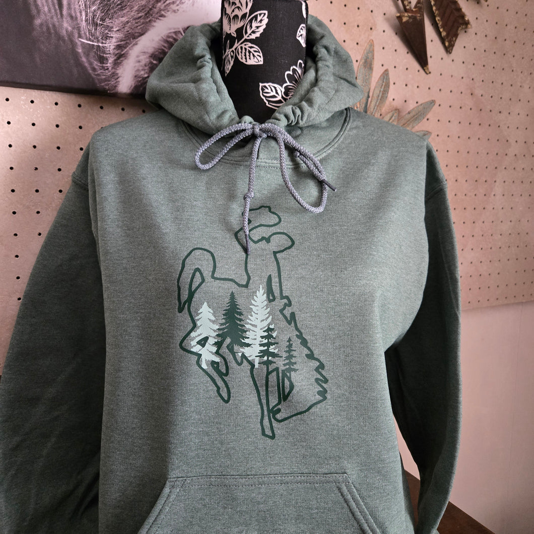 Deep in the Woods ~ Hthr Green Gildan Hoodie