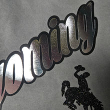 Metallic Silver Wyoming ~ Charcoal Comfort Colors Sweatshirt (pre-order) - My Wyo Designs