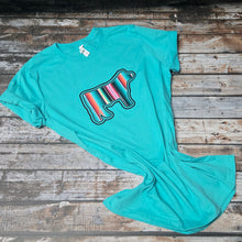 Serape' ~SHOW STEER ~ Teal Bella Tee - My Wyo Designs