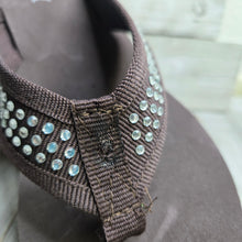 Brown Crystal accent, wedge Flip Flops - My Wyo Designs
