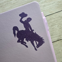Big Bucking Horse Note Pad w/pen ~ Lavender & Purple Glitter - My Wyo Designs