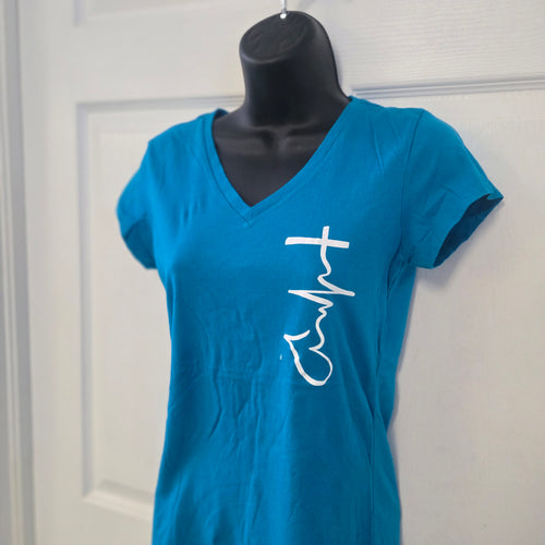 Tim Tebow Turquoise Ladie fitted tee size M