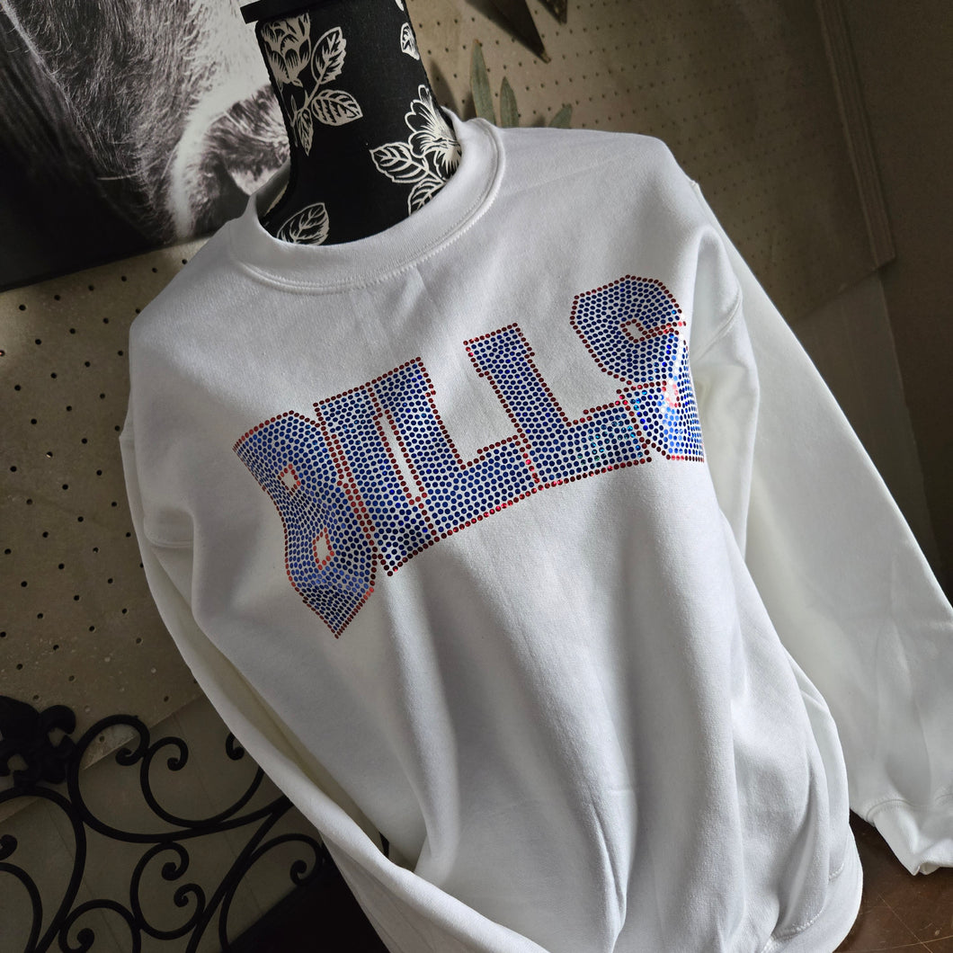BILLS ~Spangles ~ White Gildan Sweatshirt