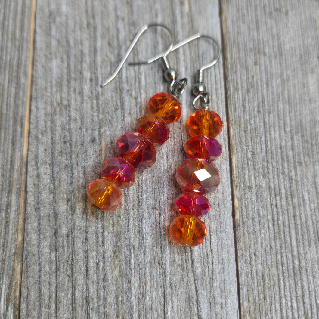 Ombre' Orange Cut Glass Earrings - My Wyo Designs