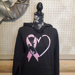 Buckin' for a Cure HEART & BUCKING HORSE ~ Hoodie {pre-order} - My Wyo Designs