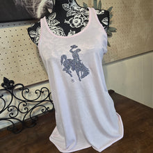 Glitter Pewter & Pink Flowy Bella Tank - My Wyo Designs