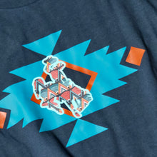 Aztec Fall Bucking Horse ~ Atlantic Blue Long Sleeve tee