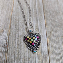 Checkered Heart Necklace