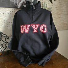 Peppermint WYO ~ Black 3/4 Zip Fleece top