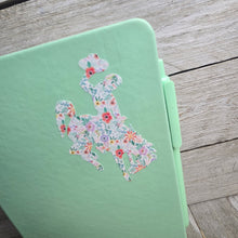 Big Bucking Horse Note Pad w/pen ~ Mint & Spring Floral - My Wyo Designs