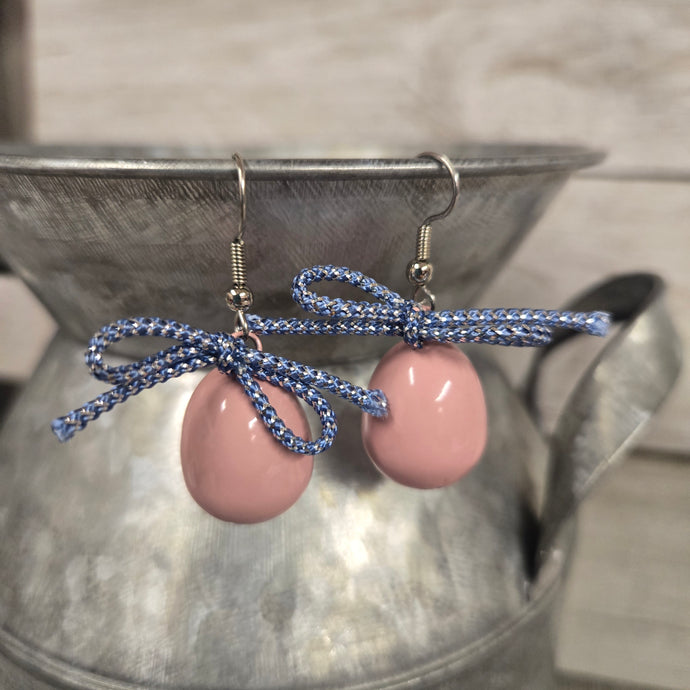Small Jingle Egg Earrings ~ Pink/blue - My Wyo Designs