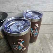 Brown Bucking Horse & Rider®️ Tumbler ~Teal the Sun Goes Down - My Wyo Designs