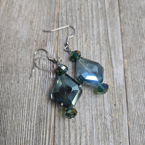 Jade Iridescent Trapezoid Dangle earring - My Wyo Designs