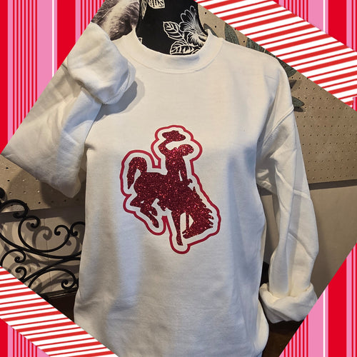 Radiating Red Sparkle Bucking Horse ~  Gildan Sweatshirt
