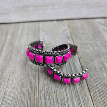 Hot Pink Stone Western Hoops