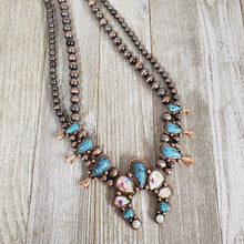 Copper, AB & Turquoise Naja Squash Necklace