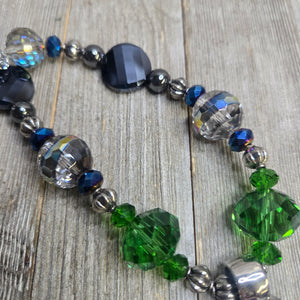 Green, Royal Italian Glass Pendant & cut glass bead necklace - My Wyo Designs
