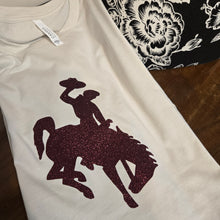 Glitter Maroon Steamboat~ Oatmeal Bella Tee