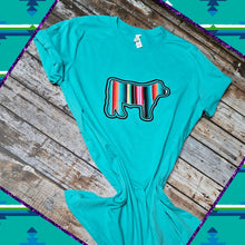 Serape' ~SHOW STEER ~ Teal Bella Tee - My Wyo Designs