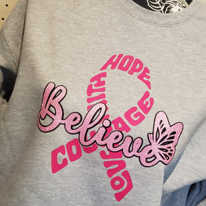Don't Stop Believing ~ Butterfly Buckin' for a Cure ~ Sweatshirt {pre-order} - My Wyo Designs