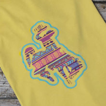 Radiating ~ Multi-bright Bucking Horse ~ Heather Yellow Bella Tee - My Wyo Designs