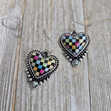 Checkered Heart Earrings