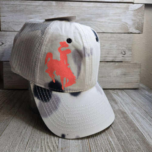 Summer Brights ~Bucking horse & Rider®️The Game Cap ~ Cantaloupe Glitter