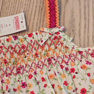 Gymboree ~Fiesta~ smocked floral tank size 6