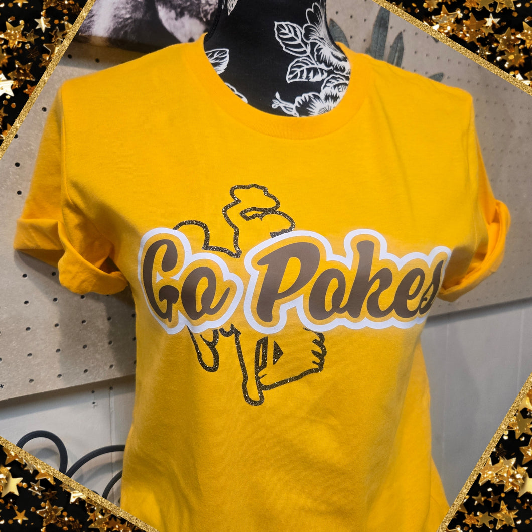 Go Pokes! ~ Steamboat ~ Gold Bella Tee