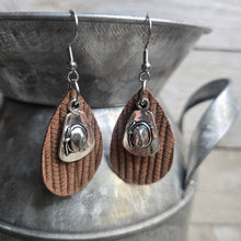 Itty Bitty Cowgirl Hat Leather earrings~ Brown - My Wyo Designs