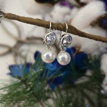 CZ & White Pearl Dangle Hook Earring - My Wyo Designs