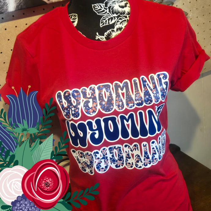 Patchwork WYOMING ~ Red Bella Tee