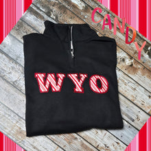 Peppermint WYO ~ Black 3/4 Zip Fleece top