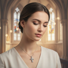 Crystal Center X Silver Necklace