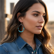 Navajo Pearls & Turquoise Teardrop earrings